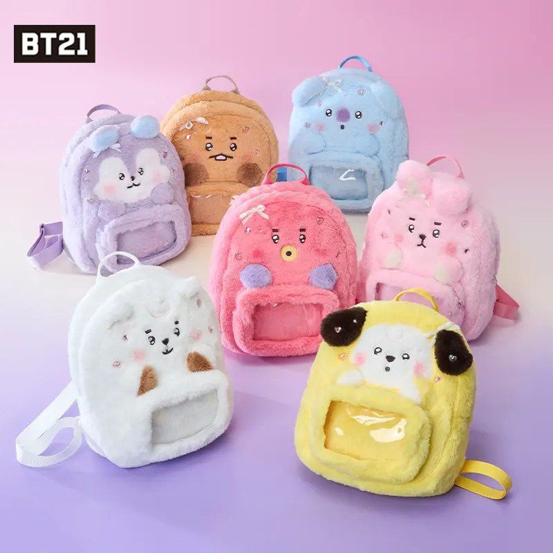 Anime Merchandise Usa - BT21 cartoon cute plush doll backpack